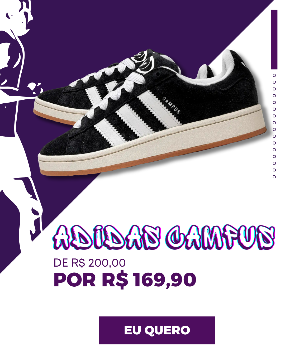 Tênis com promoção relâmpago Banner para Site Loja de Sapatos (1080 x 1350 px)